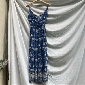 Indian Bohemian Elephant Patterned Jumpsuit Blue